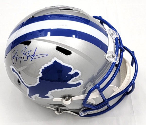 Barry Sanders Autographed Detroit Lions Replica T/B Helmet Beckett Witnessed