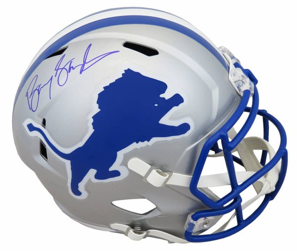 Barry Sanders Autographed Signed Detroit Lions Throwback Riddell Full Size Speed Replica Helmet 