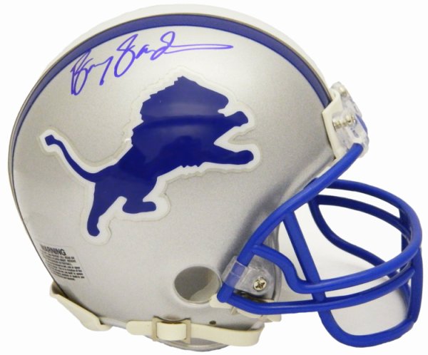 Barry Sanders Signed Lions Riddell Throwback Mini Helmet