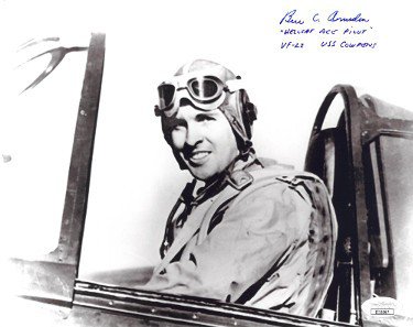 Ben Amsden Autographed Signed Vintage WWII B&W 8x10 Photo Hellcat Ace Pilot VF-22 Cowpens- JSA #II11067 