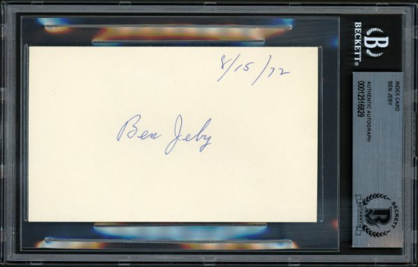 Ben Jeby Autographed 3X5 Index Card Middleweight Champ Beckett Beckett