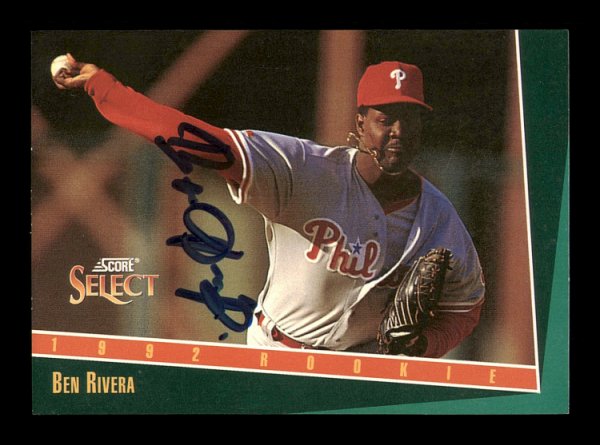 Ben Rivera Autographed Signed 1993 Score Select Card #329 Philadelphia Phillies #183989 
