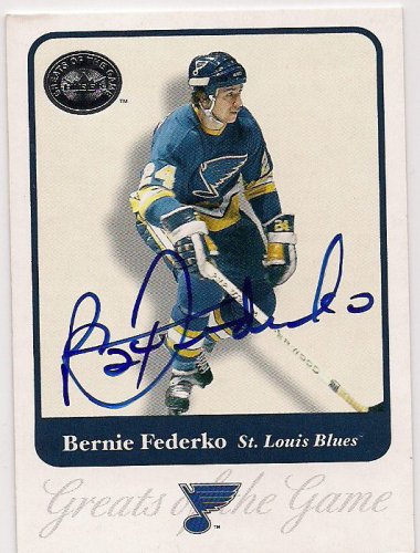 Bernie Federko Autographed Signed 2001 Fleer Greats Of The Game Card - Autographs