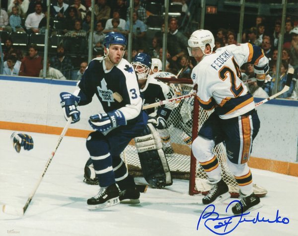 Bernie Federko Signed St Louis Blues Action vs Maple Leafs 8x10 Photo
