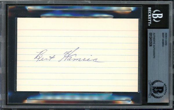 Bert Hamric Autographed 3X5 Index Card Brooklyn Dodgers Beckett Beckett