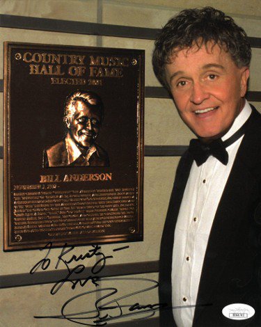 Bill Anderson Autographed Signed Country Music Hall of Fame 8x10 Photo - JSA #DD6474 To Kristy Love- minor dings- Whisperin' 3 