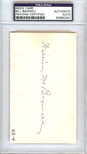 Bill Bagwell Autographed Signed 3X5 Index Card Boston Braves, Philadelphia A's PSA/DNA 
