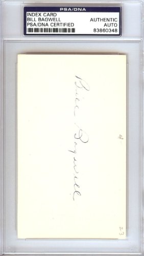 Bill Bagwell Autographed Signed 3X5 Index Card Boston Braves, Philadelphia A's PSA/DNA 