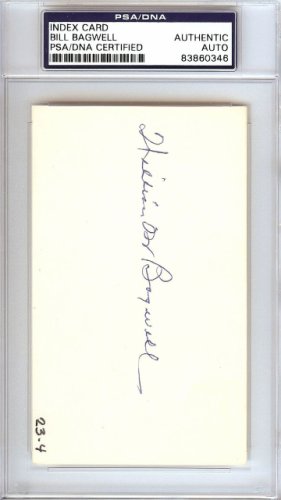 Bill Bagwell Autographed Signed 3X5 Index Card Boston Braves, Philadelphia A's PSA/DNA 