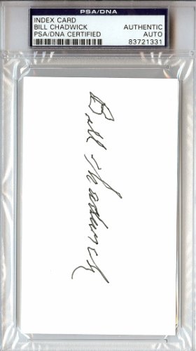Bill Chadwick Autographed 3X5 Index Card PSA/DNA