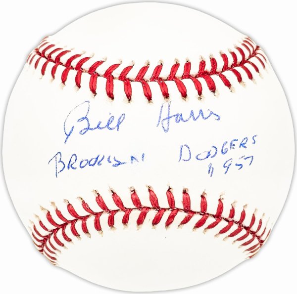 Bill Harris Autographed Signed Official Nl Baseball Brooklyn Dodgers "1957" Beckett Beckett Qr #Bm25800 