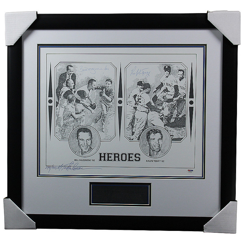Bill Mazeroski & Ralph Terry Autographed Signed Framed 16x20 Photo 'Heroes' - PSA 