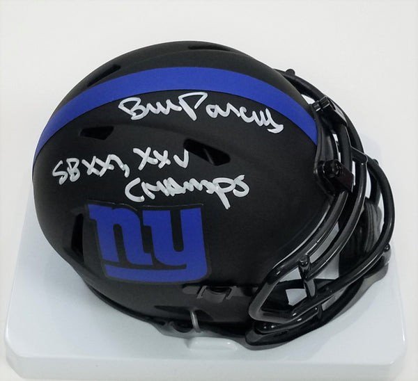 Bill Parcells Autographed Signed New York Giants Riddell Eclipse Mini Helmet W/ Sb Xxi Xxv Champs Beckett Witnessed 