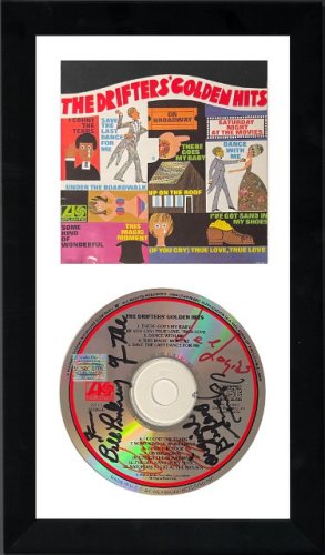 Bill Pinkney & Lee Logan Autographed Signed The Drifters' Golden Hits Album CD/Cover 6.5x12 Custom Framing- 4 sigs Original Drifter COA 