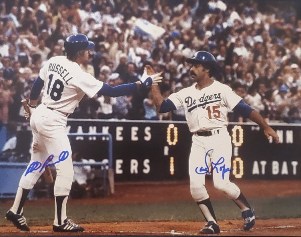 Bill Russell Autographed Signed & Davey Lopes 11X14 Los Angeles Dodgers Photo - Autographs