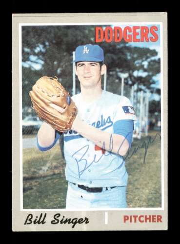 Bill Singer Autographed 1970 Topps Card #490 Los Angeles Dodgers #168225