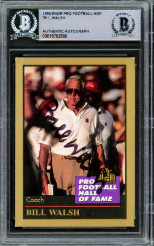 Bill Walsh Autographed Signed 1993 Enor Football Hall Of Fame Card San Francisco 49Ers Beckett Beckett 