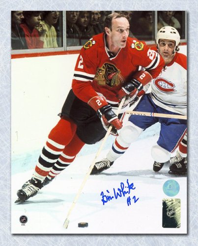 Bill White Autographed Signed Chicago Blackhawks Puck Rush 8x10 Photo