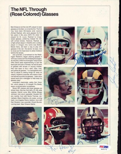 Billy Johnson, Norris Thomas, Jim Jodat, Ken Houston, Joe Lavender & Chuck Muncie Autographed Signed Magazine Page Photo PSA/DNA 