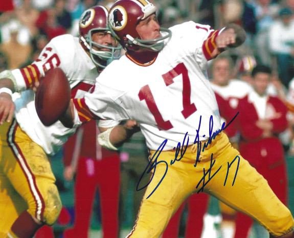 Billy Kilmer Autographed Signed 8X10 Washington Redskins Photo - Autographs