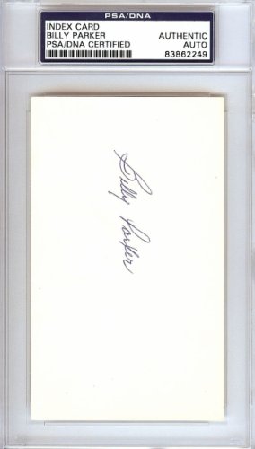 Billy Parker Autographed 3X5 Index Card California Angels PSA/DNA