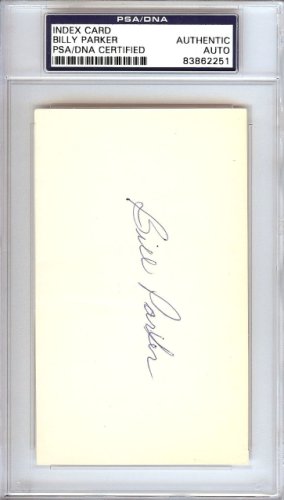 Billy Parker Autographed Signed 3X5 Index Card California Angels PSA/DNA 