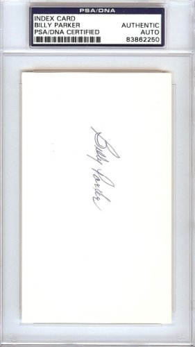 Billy Parker Autographed Signed 3X5 Index Card California Angels PSA/DNA 