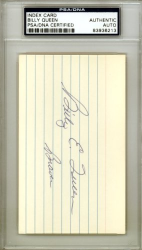Billy Queen Autographed 3X5 Index Card Milwaukee Braves PSA/DNA