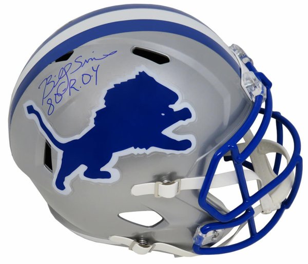 Billy Sims Autographed Signed Detroit Lions Throwback Riddell Full Size Speed Replica Helmet w/80 ROY 