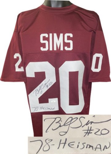 Billy Sims Autographed Signed Oklahoma Maroon Custom Stitched College Football Jersey #20 78 Heisman XL- JSA Witnessed 