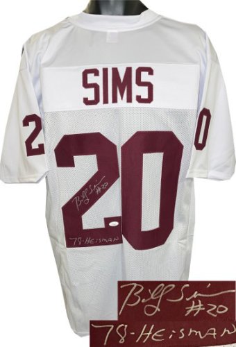 Billy Sims Autographed Signed Oklahoma White Custom Stitched College Football Jersey #20 78 Heisman XL- JSA Witnessed 