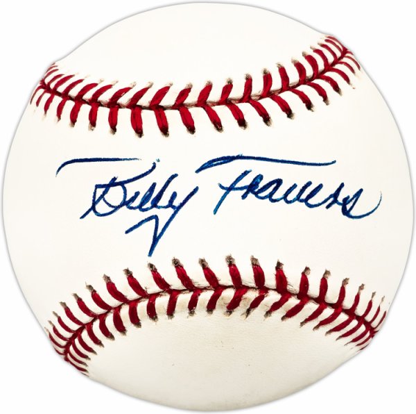 Billy Travers Autographed Official Al Baseball Milwaukee Brewers #225602