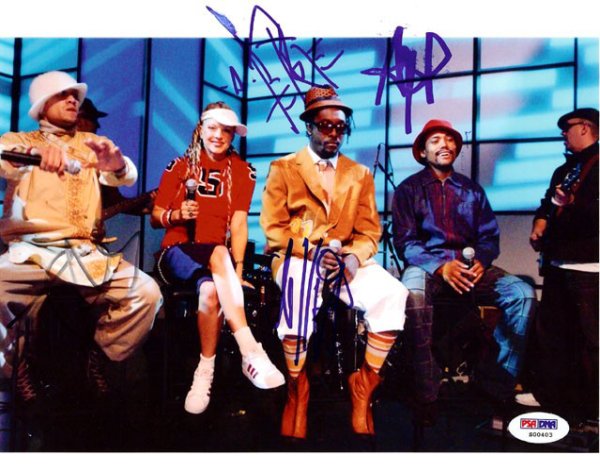 Black Eyed Peas Autographed 8X10 Photo Fergie, Will.I.Am, Taboo & Apl.De.Ap PSA/DNA