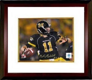 Blaine Gabbert signed Missouri Tigers 8X10 Photo Custom Framing