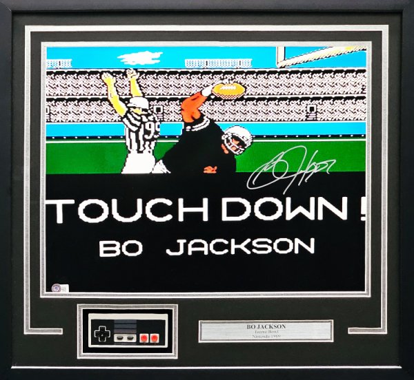 Bo Jackson Autographed Signed Framed 16X20 Nintendo Tecmo Bowl Photo With Nes Controller Oakland Raiders Beckett Beckett Witness #230196 