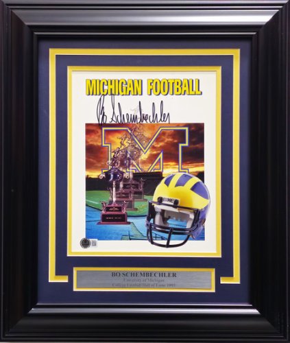 Bo Schembechler Autographed Framed 8X10 Photo Michigan Wolverines Beckett Beckett Qr #Bm04039