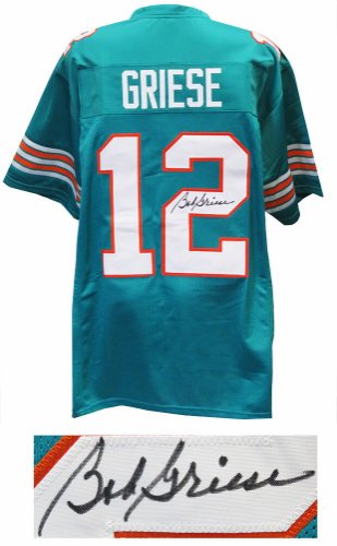 Bob Griese Autographed Signed Teal Custom Football Jersey 