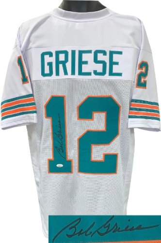 Bob Griese Autographed Signed White TB Custom Stitched Pro Style Football Jersey XL- JSA Witnessed 