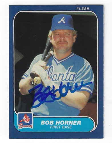 Bob Horner Autographed Signed 1986 Fleer Card - Autographs
