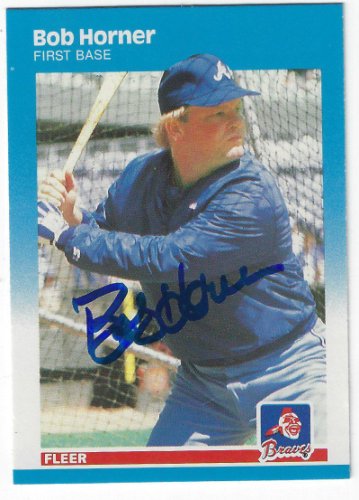 Bob Horner Autographed Signed 1987 Fleer Card - Autographs