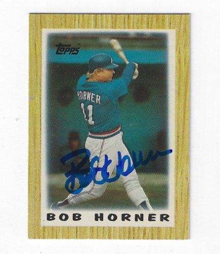 Bob Horner Autographed Signed 1987 Topps Mini Card - Autographs