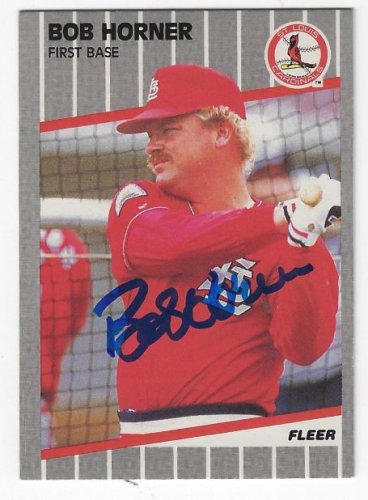 Bob Horner Autographed Signed St. Louis Cardinals 1989 Fleer Card - Autographs