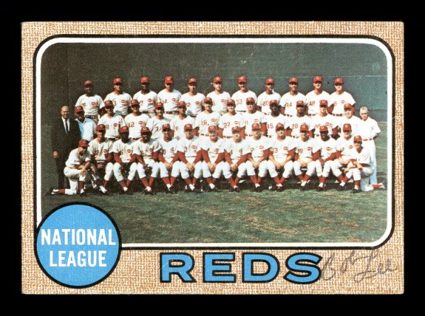 Bob Lee Autographed 1968 Topps Team Card #574 Cincinnati Reds #168036