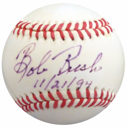 Bob Rush Autographed Official Nl Baseball Chicago Cubs, Milwaukee Braves Beckett Beckett