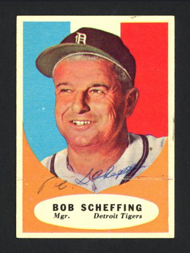 Bob Scheffing Autographed 1961 Topps Card #223 Detroit Tigers #164323
