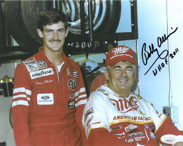 Bobby Allison Autographed Signed NASCAR 8x10 Photo NHOF 2011- JSA Hologram (w/ Davey Allison) 