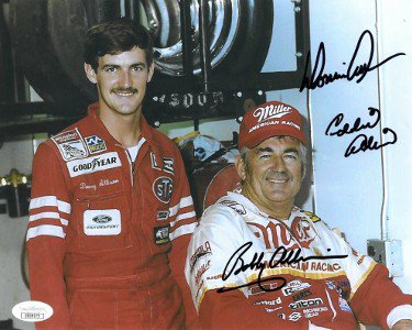 Bobby Allison/Donnie Allison/Eddie Allison triple Autographed Signed NASCAR 8x10 Photo- JSA Hologram #DD39379 (w/ Davey Allison) 