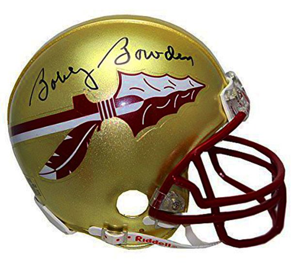 Bobby Bowden FSU Nameplate For Autographed Football, Helmet, Jersey - Display Case