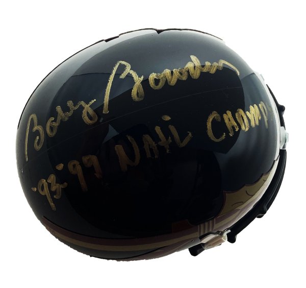 Bobby Bowden Autographed Signed FSU Black Schutt M/H w/93-99 Natl Champs Inscription - BAS 