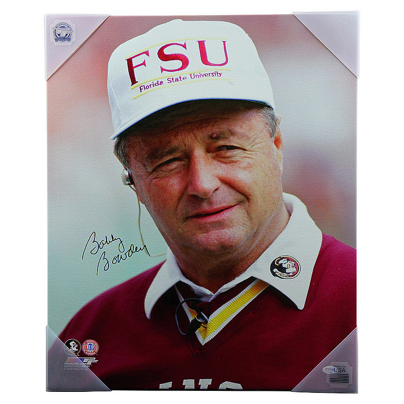 Bobby Bowden Autographed Signed FSU Stretched Gaze in Sweater Canvas-PSA 